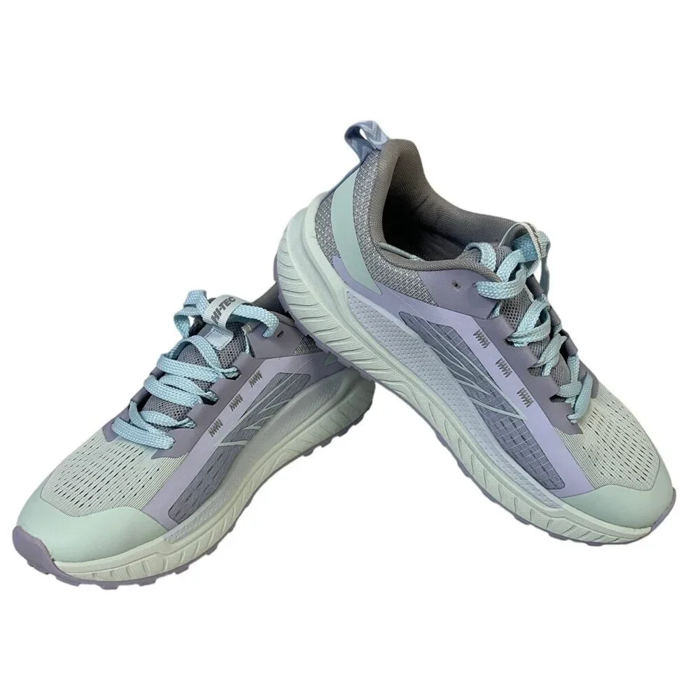 Hi-Tec Women Size 7.5 Purple Gray Mesh Lace Up Cushion Athletic Tennis Shoes